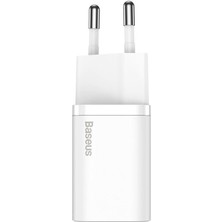 Baseus iPhone Uyumlu 13 / Pro / Pro Max Için Duvar Şarj Seti Type-C  Lighting 1m Kablolu Super Si Pd 20W