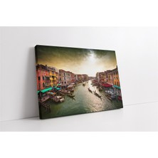 Tablosan Italya Venedik Gondol Kanvas Tablo