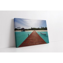 Tablosan Deniz Kıyısında Iskele Kanvas Tablo