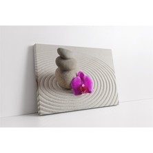 Tablosan Spa Taşları ve Orkide Kanvas Tablo