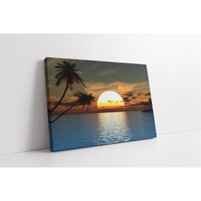 Tablosan Gün Batımı Deniz Kanvas Tablo