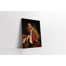 Tablosan Elma Ile Genç Bi Çocuk Kanvas Tablo