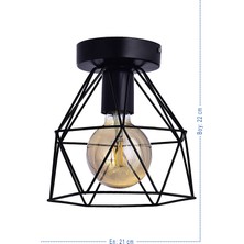 Özpolat Aydınlatma Tamara Plafonyer Avize (Siyah)