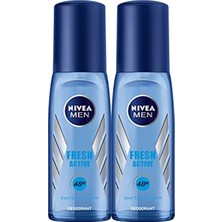 Nivea Men Fresh Active Erkek Pump Sprey Deodorant 2 Adet(2 x 75 Ml)Deodorant