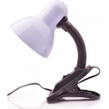 Mobgift Kıskaçlı/mandallı Spiralli Retro Öğrenci Çalışma Masa Lambası (Beyaz)