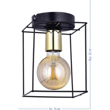 Polat Aydınlatma Izabel Plafonyer Avize (Siyah)