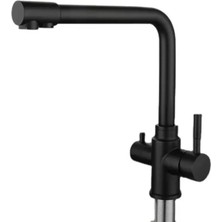 Fleko Su Arıtma Girişli Siyah Evye Bataryası