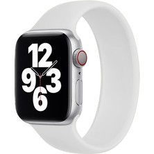 Bipower Apple Watch Uyumlu 42-44MM KRD18 Silikon Solo Kordon S Beden Beyaz