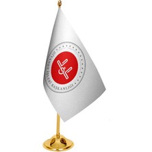 Satürn Design Masaüstü Diyanet Işleri Bayrağı + Pirinç Direk Masa Bayrak Seti