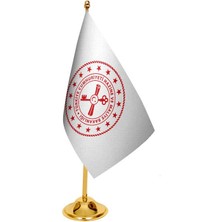 Satürn Design Masaüstü Hazine Bakanlığı Bayrağı + Pirinç Direk Masa Bayrak Seti