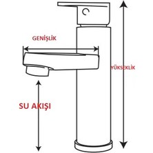 LPD Seramik Desenli Çanak Banyo Lavabo Bataryası Siyah