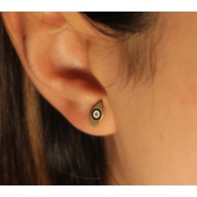 Adil Idil Kuyumculuk 14 Ayar Göz Nazar Boncuğu Detaylı Küpe