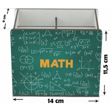 Wuw Matematik Dersi Desenli Masaüstü Bölmeli Ahşap Kalemlik