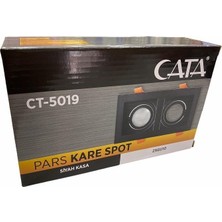 Cata CT-5019 Pars Spot (2’li Siyah Kasa) 2x7 Boş Kasa