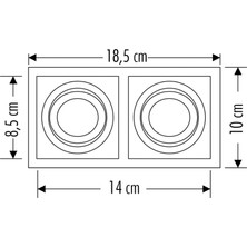 Cata CT-5019 Pars Spot (2’li Siyah Kasa) 2x7 Boş Kasa