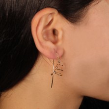 Adil Idil Kuyumculuk Dorika Detaylı Kıvrımlı Uzun Küpe