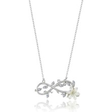 Mia Vento Sonsuzluk Sarmaşığı Manolya Çiçeği Flowers Gümüş Kolye