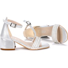 Kiko Kids Kiko 761 Vakko Günlük Kız Çocuk 3 cm Topuk Sandalet Ayakkabı Gümüş