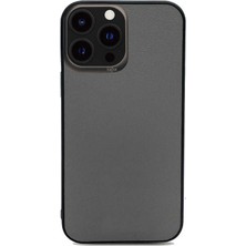 ZORE Apple iPhone 13 Pro Kılıf ​kajsa Luxe Collection Hakiki Deri Kapak Gri