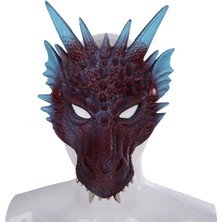 Dolity Ejderha Maskesi Cosplay Prop Masquerade Maske Için Tam Kafa Kapak Mavi ve Mor