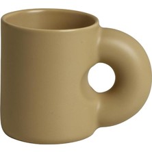 Dolity 380ml Seramik Kahve Fincanı - Kahverengi (Yurt Dışından)