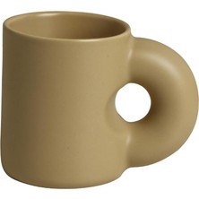 Dolity 380ml Seramik Kahve Fincanı - Kahverengi (Yurt Dışından)