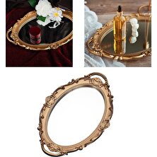 Dolity Nordic Ayna Plaka Dekoratif Tepsi Düğün Ev Süsler Için Ev Kolye Altın Oval