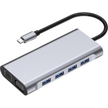 Sharplace 11 In 1 USB C Hub 4 USB 3.0 MacBook Pro Hp Xps Tip C Cihazları Için Portlar (Yurt Dışından)