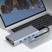 Sharplace 11 In 1 USB C Hub 4 USB 3.0 MacBook Pro Hp Xps Tip C Cihazları Için Portlar (Yurt Dışından)