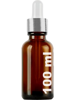 Afracam 100 cc Amber Damlalık Metal Gümüş Sızdırmaz Kapaklı 100 ml Dropper Cam Serum Şişesi 1 Adet