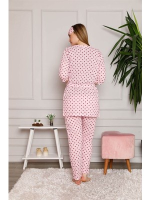 Moto Angela Kadın Sabahlık Pijama Set Pamuklu 3'lü Set VESNA04