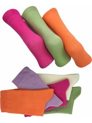 Black Arden Socks 5 Çift Düz Pastel Renkli Soket Çorap 36-41 Numara BT-0336