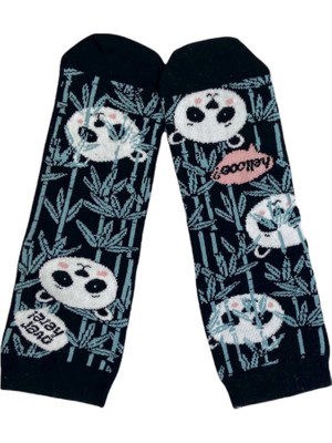 Black Arden Socks Tek Çift Panda Desenli Eğlenceli Çorap 36-41 Numara T-0013