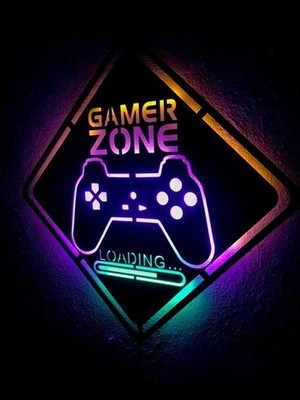 Dekor Hediyelik Gamer Zone LED Işıklı Tablo