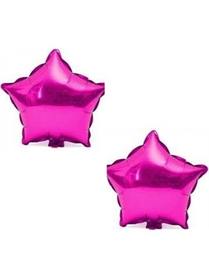 Dipak Fuşya Renk Parlak Yıldız Şekil Folyo Balon 18 Inç 2 Adet