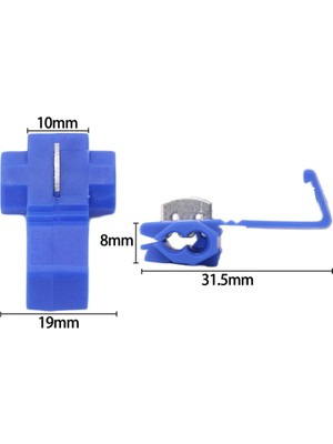 Oto Aksesuarcım Hızlı Kablo Ekleme Aparatı Konnektör Klips Klemens Mavi 25 Adet