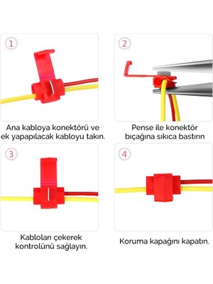 Oto Aksesuarcım Hızlı Kablo Ekleme Aparatı Konnektör Klips Klemens Mavi 25 Adet