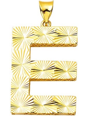 Bilezikci E Harfi 3 Boyutlu Altın Kolye Ucu