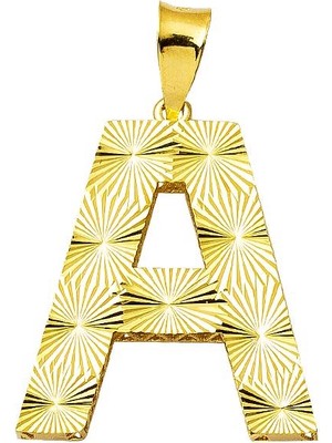 Bilezikci A Harfi 3 Boyutlu Altın Kolye Ucu