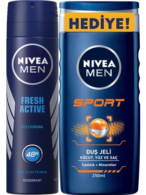Nivea Men Sport Duş Jeli 250 ml Vücut, Yüz ve Saç İçin Canlandırıcı Minerallerle Zenginleştirilmiş