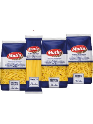 Mutlu Makarna Karma Kutu 500 gr x 4  (Spagetti - Penne - Burgu - Fiyonk)