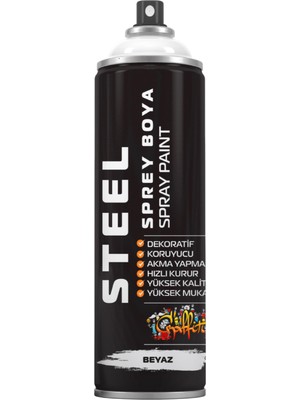 Steel Beyaz Sprey Boya 200 ml