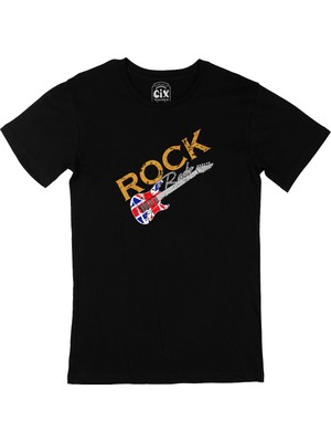 Cix Rock Radio Gitar Siyah T-Shirt