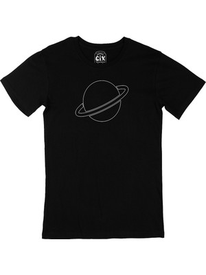 Cix Saturn Logolu Siyah T-Shirt