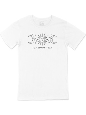 Cix Güneş Ay Yıldız Baskılı T-Shirt