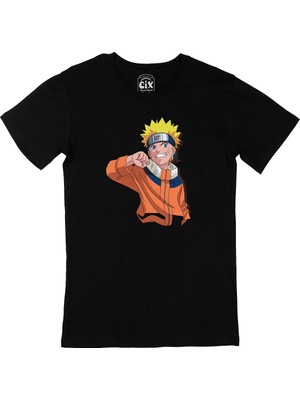 Cix Naruto Uzumaki Narutopedia Siyah T-Shirt