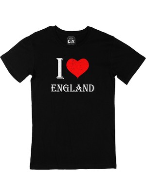 Cix I Love England Siyah T-Shirt