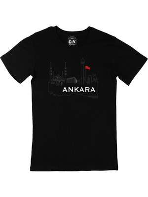 Cix Ankara Çizimli Siyah T-Shirt