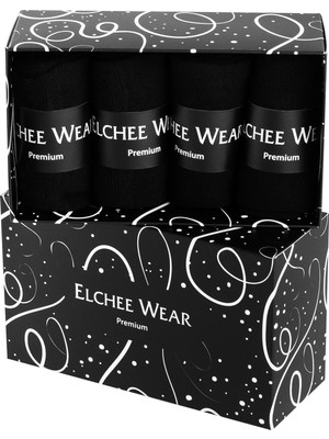 Elchee Wear Organik Bambu Kadın Soket Çorap Siyah 4'lü