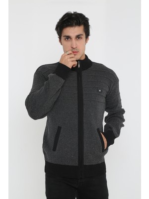 KMK Kombin Baba Süper Battal Triko Fermuarlı Örme Hırka & Kazak